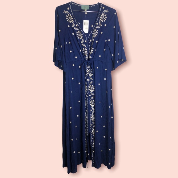 Skies Are Blue Dresses | Skies Are Blue Small Embroidered Blue Dress | Color: Blue | Size: S